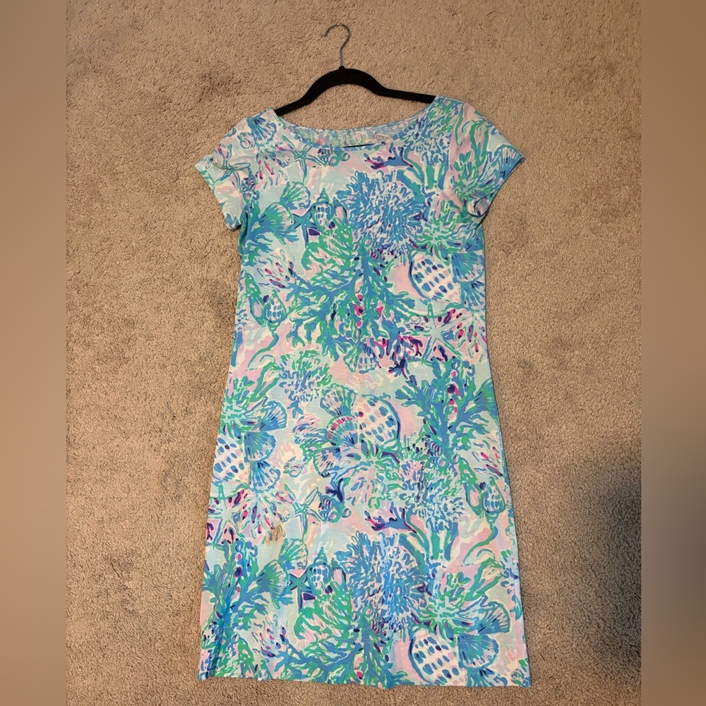 Lilly Pulitzer Blue and Green Patterned Dress